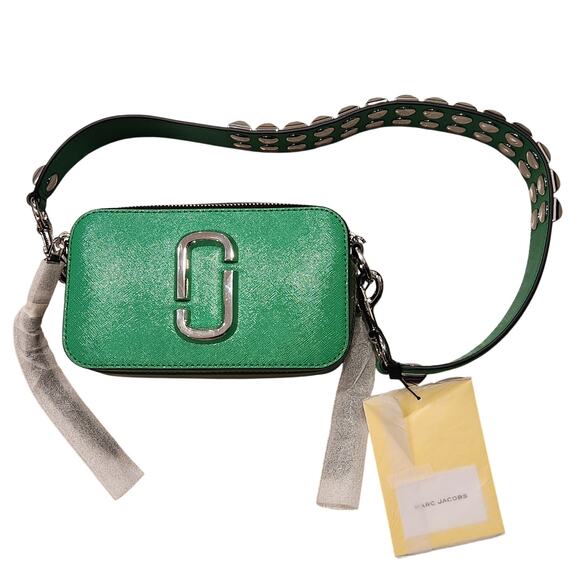 Marc Jacobs The Studded green snapshot leather shoulder bag - Picture 5 of 8